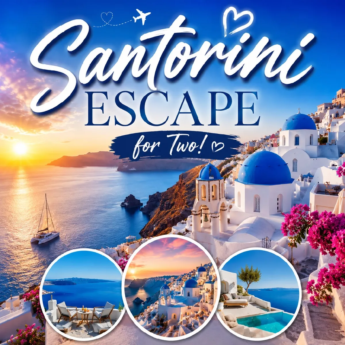 🏝️ Santorini Escape for Two!☀️
