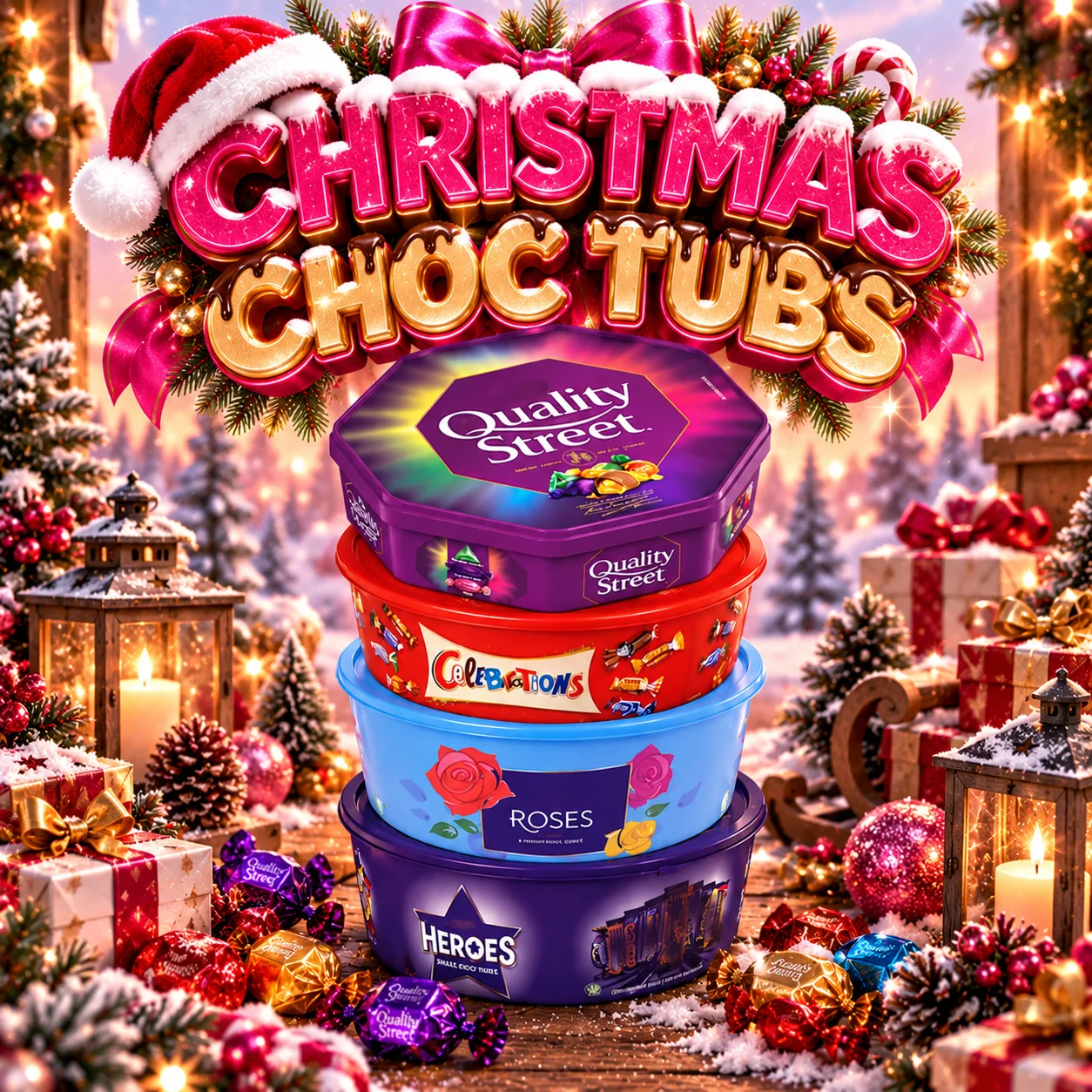 🎄🍫 CHRISTMAS CHOC TUBS 🍫🎄
