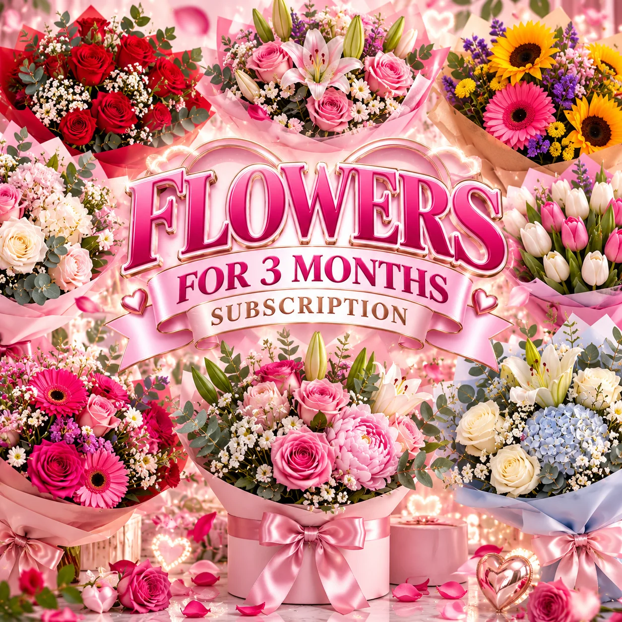 💐🌸 FLOWERS FOR 3 MONTHS SUBSCRIPTION 🌸💐